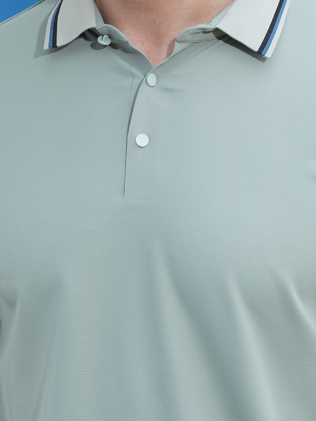 Green Polo Neck Knitted T-Shirt