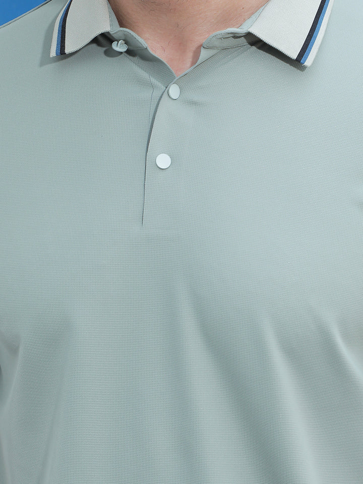 Green Polo Neck Knitted T-Shirt