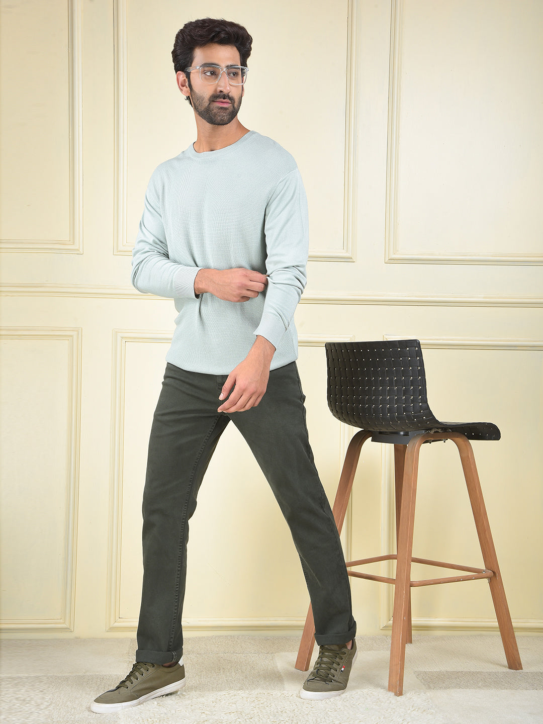Oversized Green Jacquard Sweater