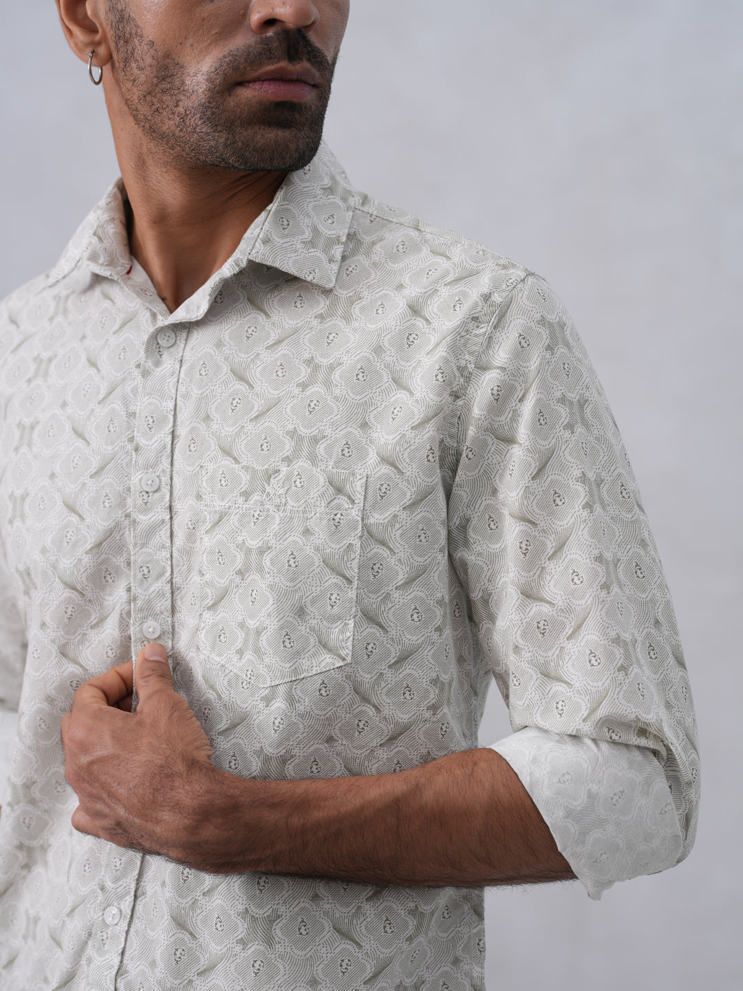 Vivid Green Printed Shirt