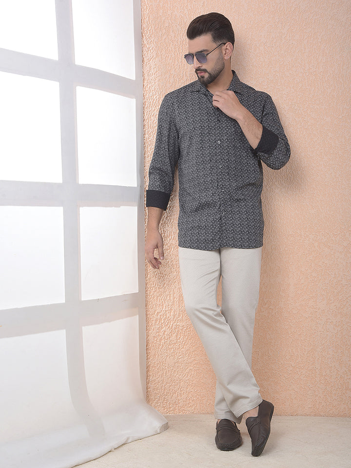 Black Micro Print Everyday Shirt