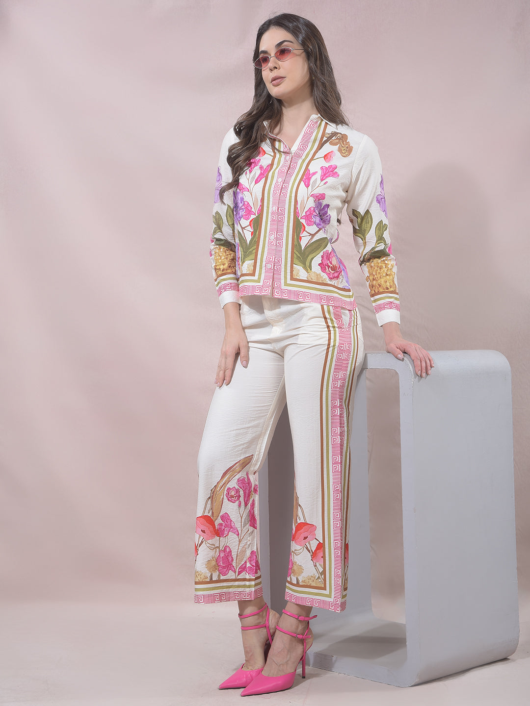 Multi-Color Floral Print Shirt