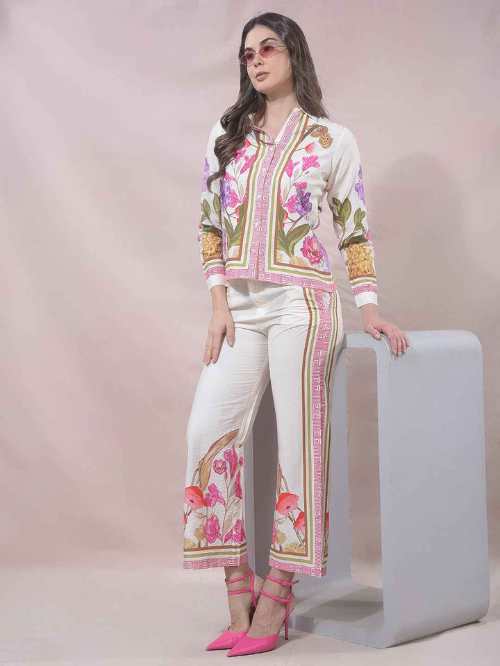 Multi-Color Floral Print Shirt