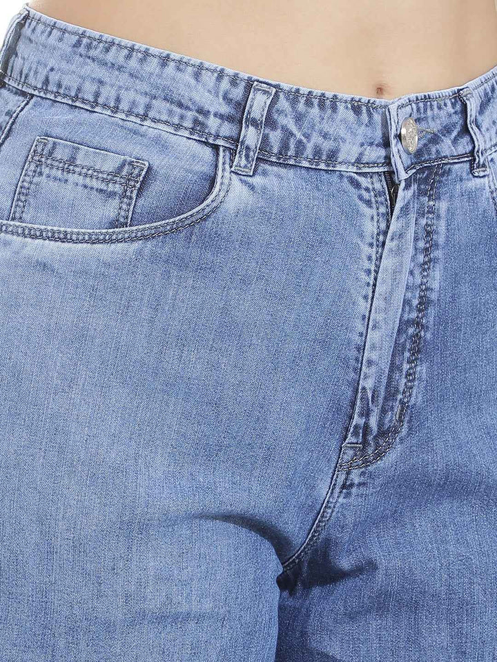 Blue 100% Cotton Loose Jeans