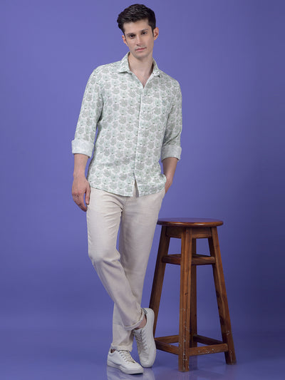 Green Floral Print Shirt