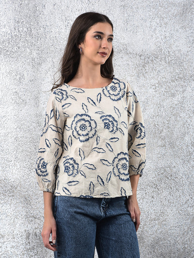 Effortless Floral Embroidered Chic Top
