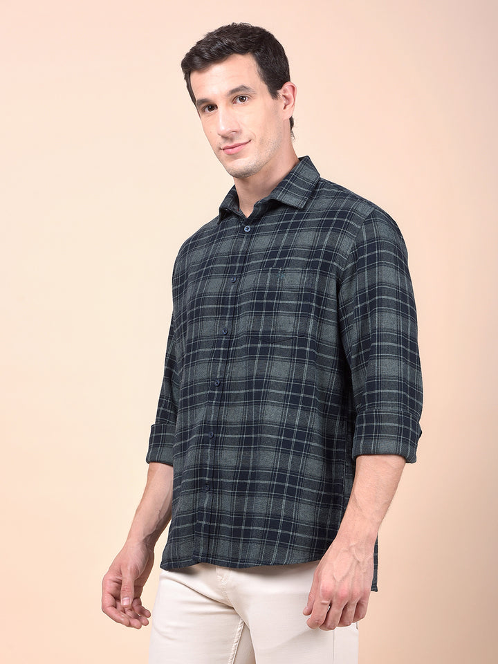 Green Checked 100% Cotton Shirt