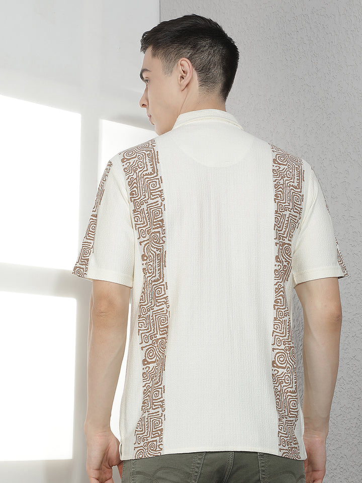 Cream Printed Shirt