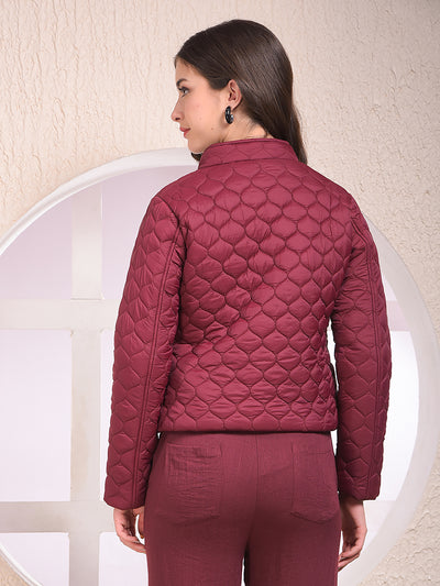 Radiant Maroon Quilted Jacket