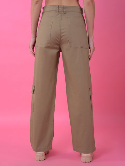 Khaki Baggy Cargo Trousers