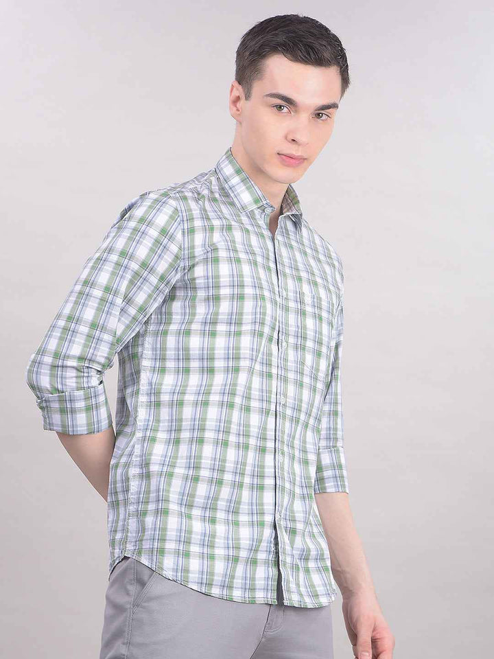 Green Checked 100% Cotton Shirt