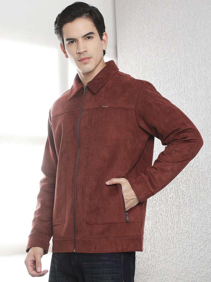 Brown Faux Suede Shacket