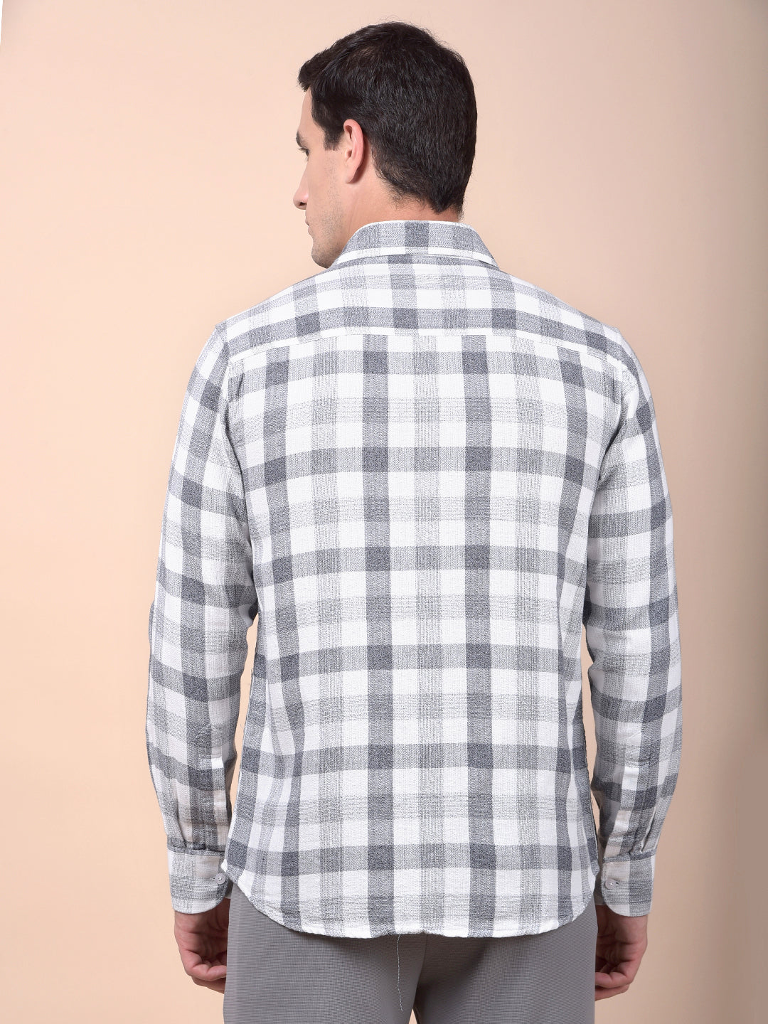 White Checked 100% Cotton Shirt