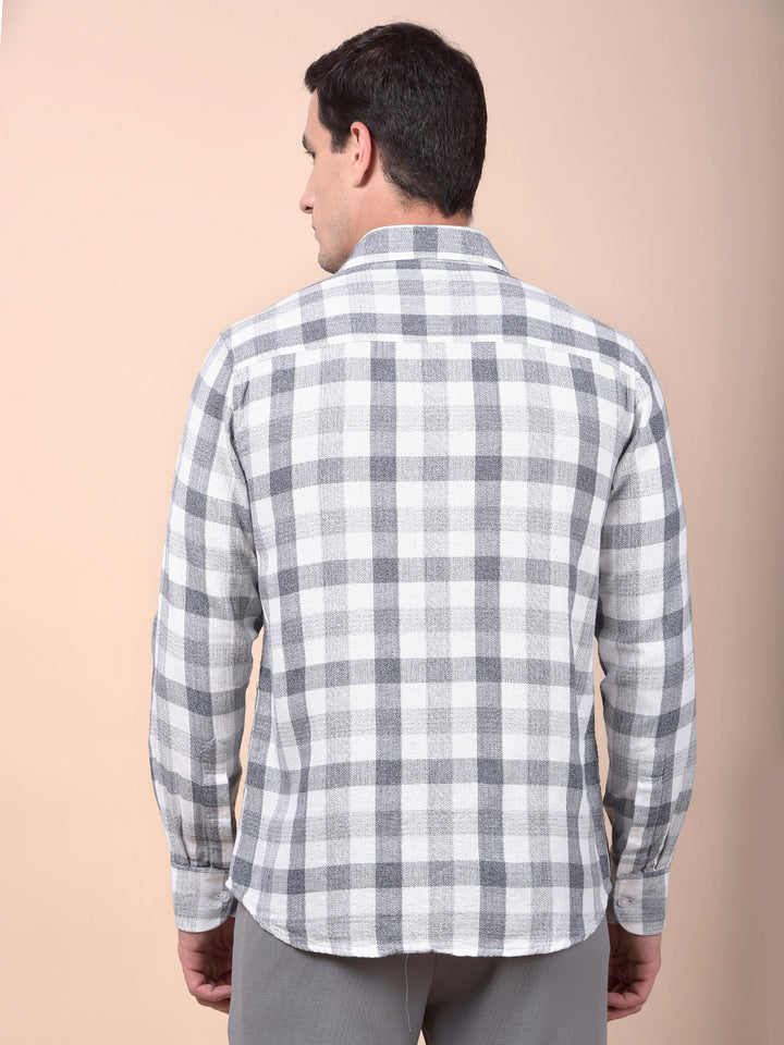 White Checked 100% Cotton Shirt