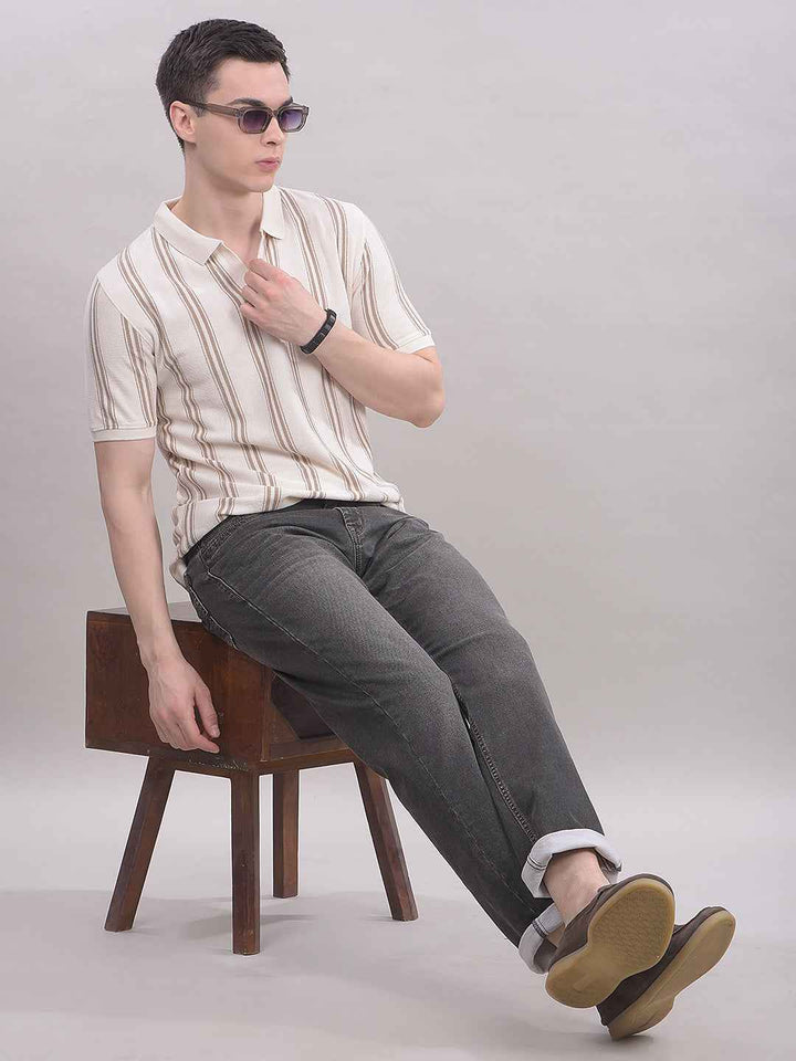RiseMocha Brown Straight Jeans