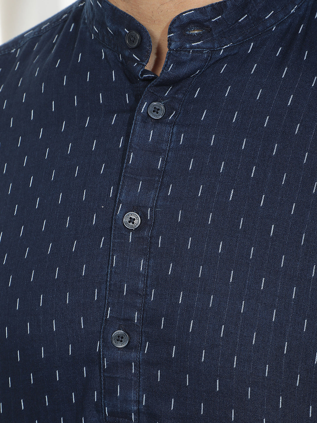 Blue Vertical Striped 100% Cotton Kurta