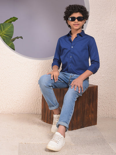 Blue 100% Cotton Shirt