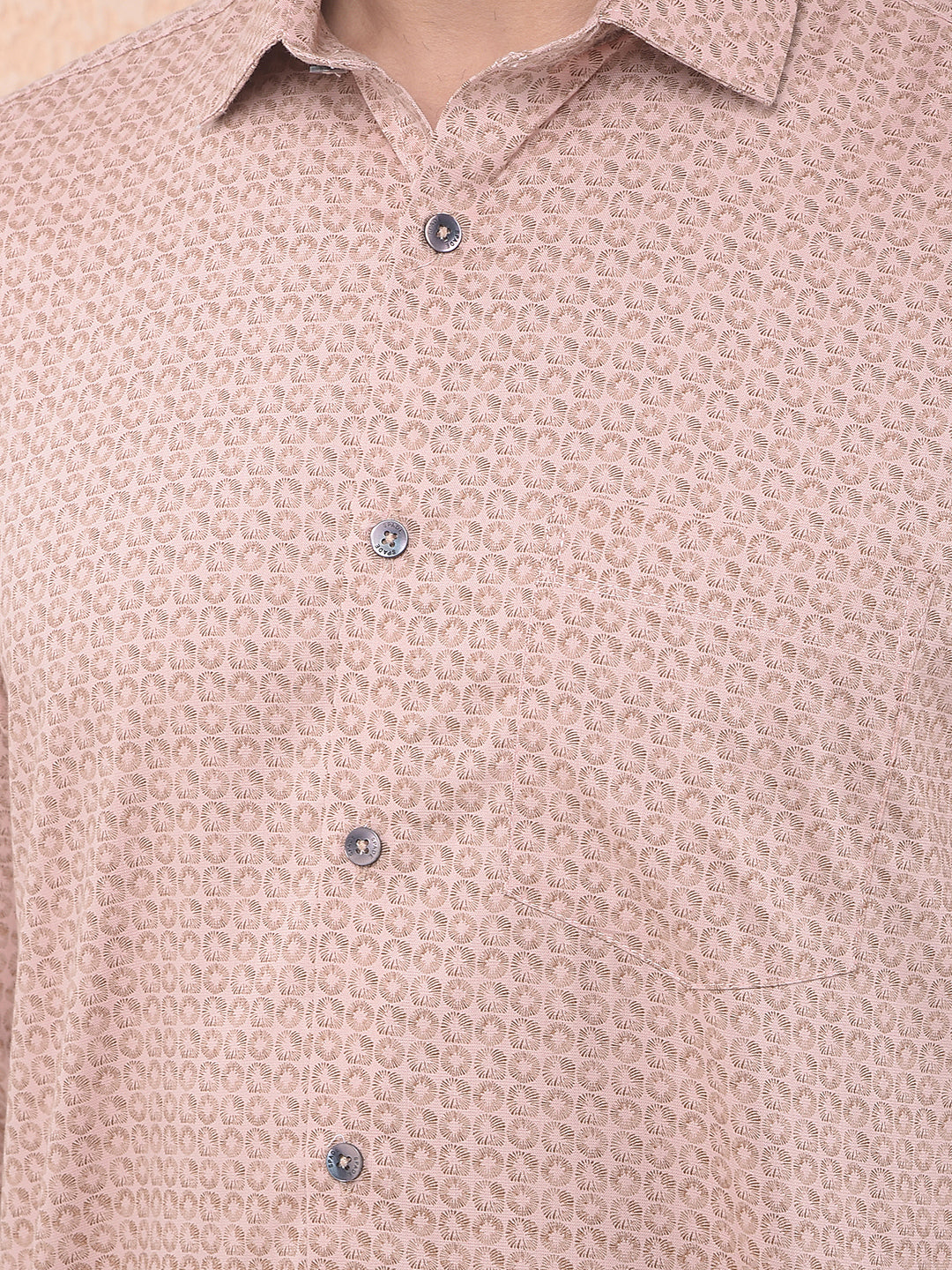 Peach Tone Pattern Shirt