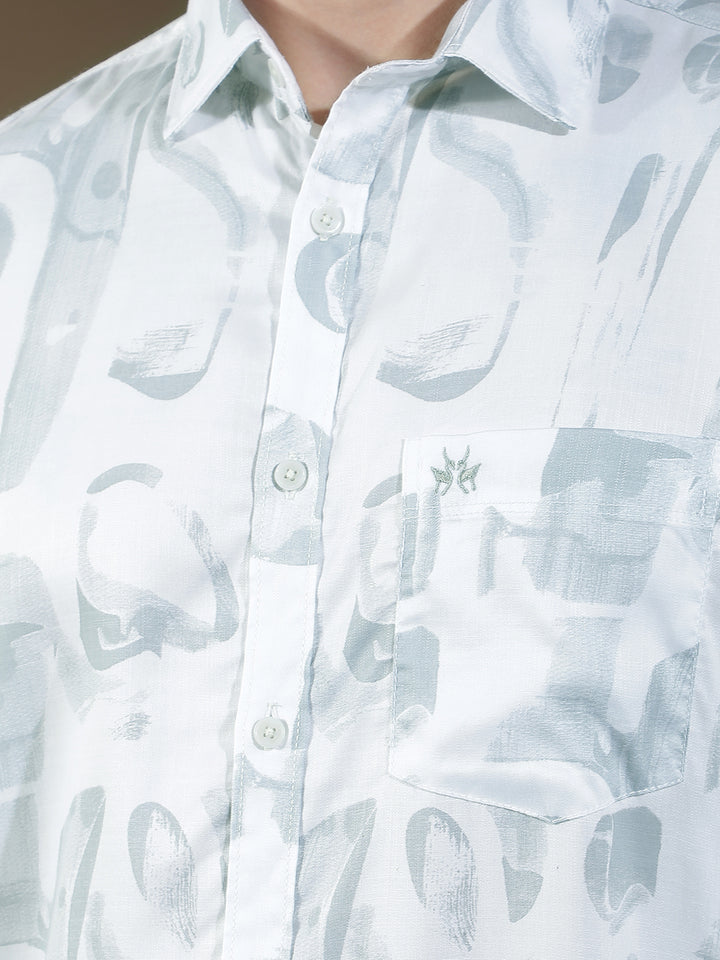 Mist Grey Printed Shirt