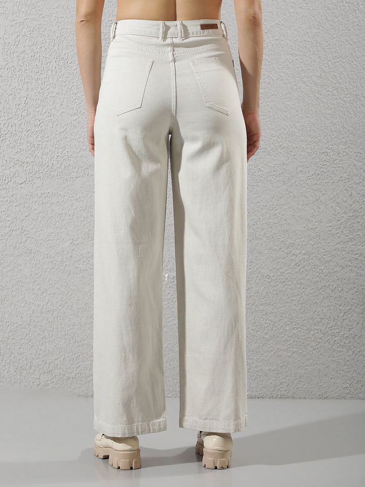 White Linen Wide-Leg Jeans