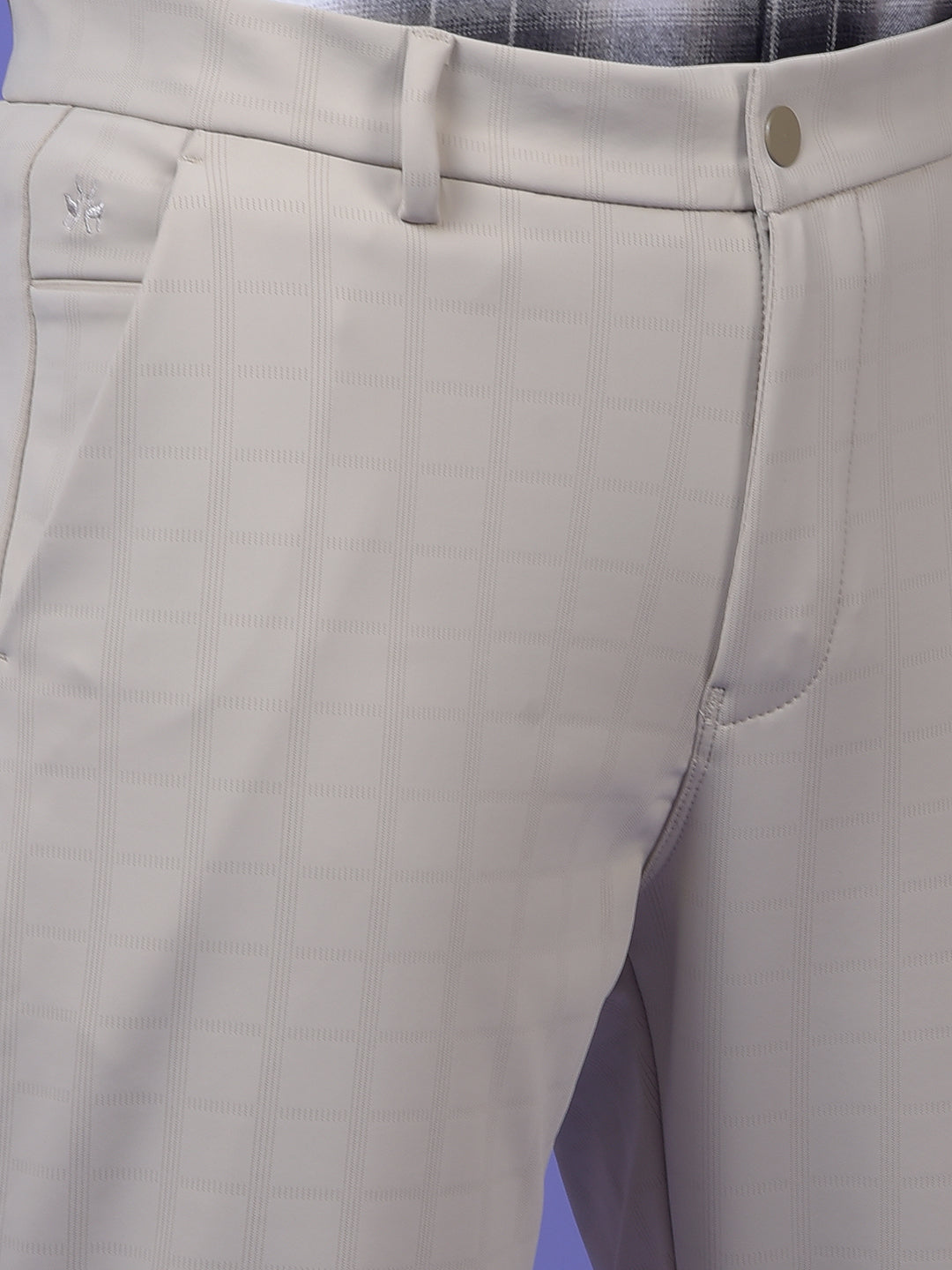 Elevated Beige Checked Trousers