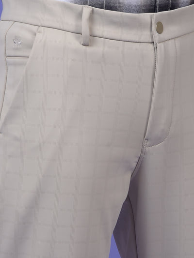 Elevated Beige Checked Trousers