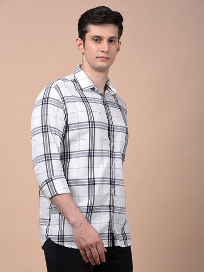 White Checked 100% Cotton Shirt