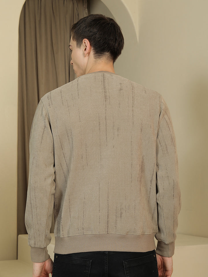 Brown Abstract Print Sweatshirt