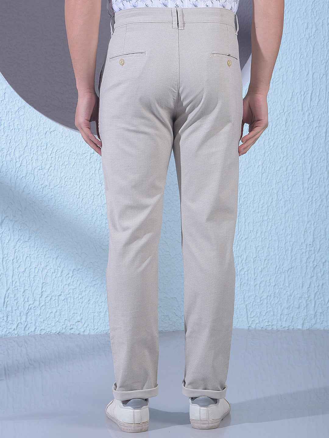 Grey Micro Check Trousers