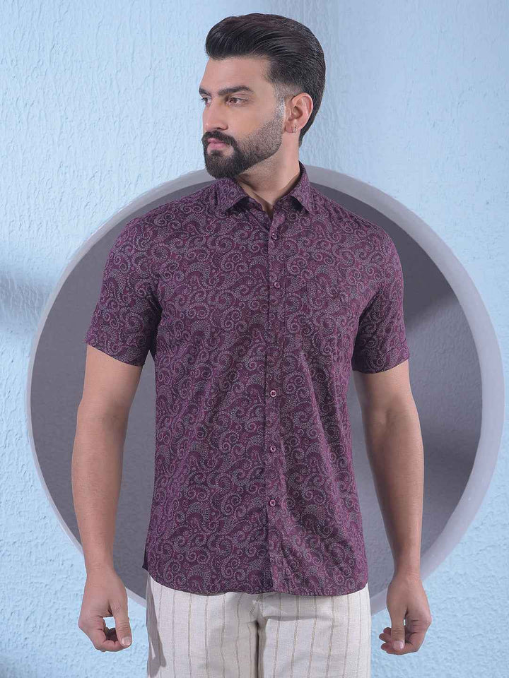 Maroon Printed Shirt