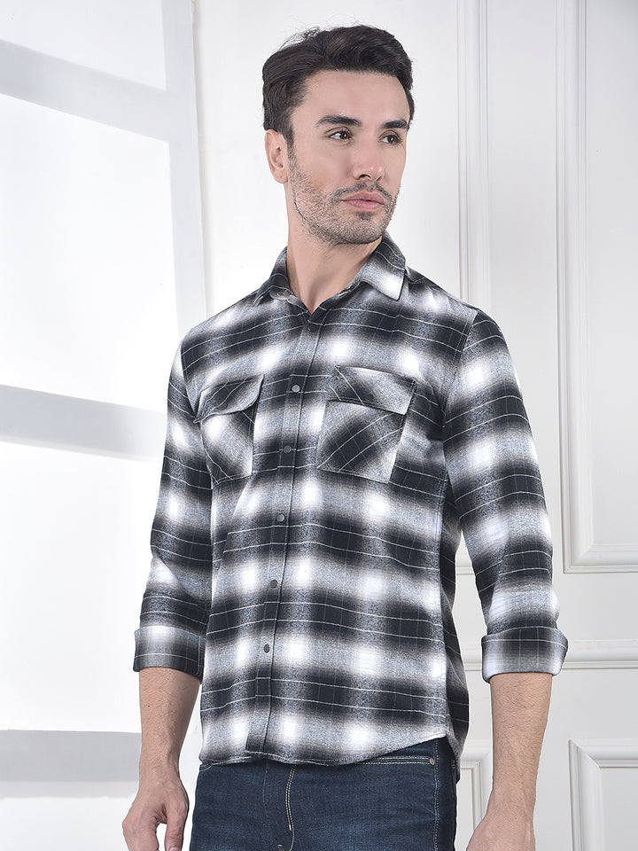 Black Checked 100% Cotton Shirt