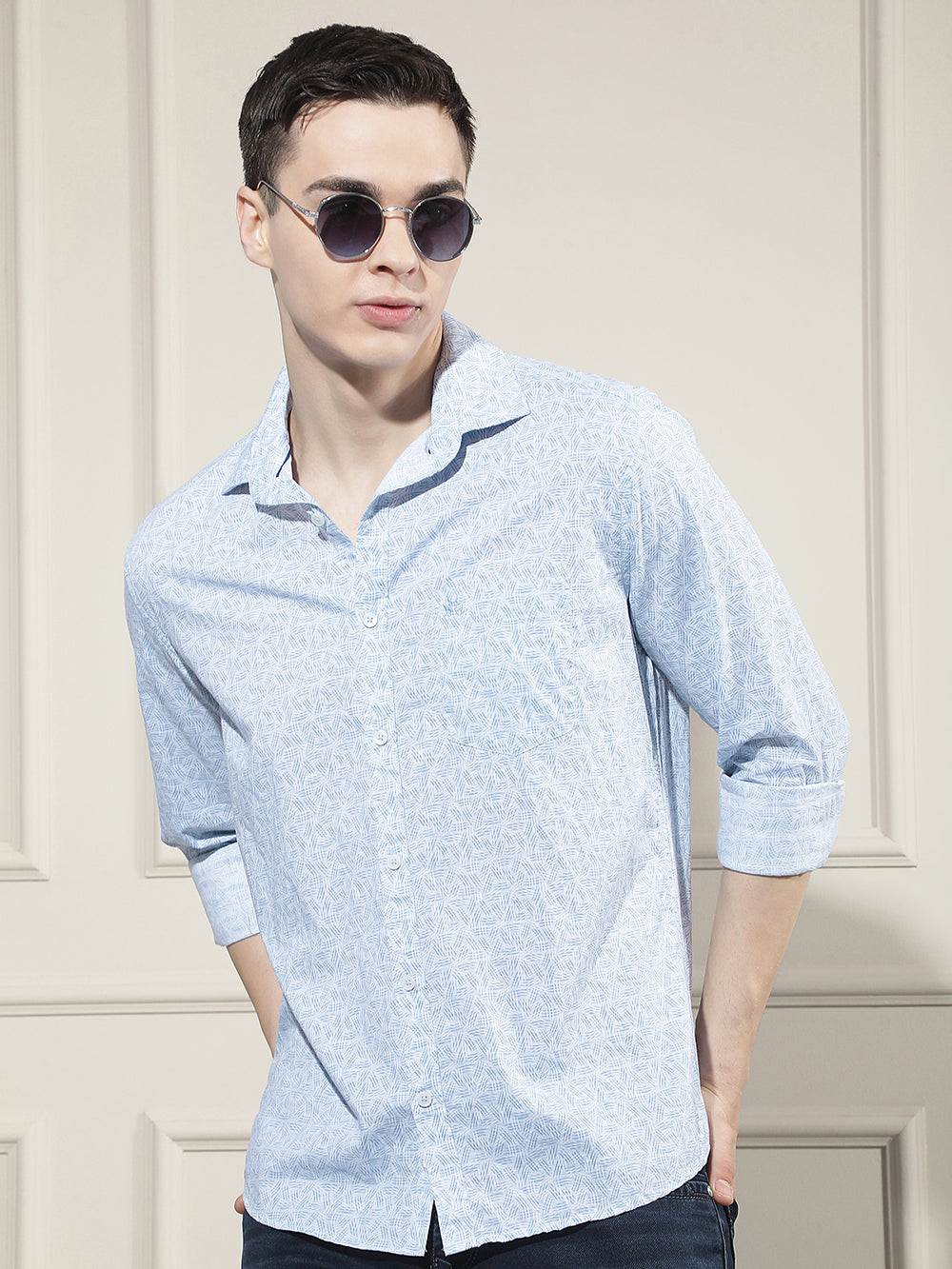 Breeze Blue Printed Shirt