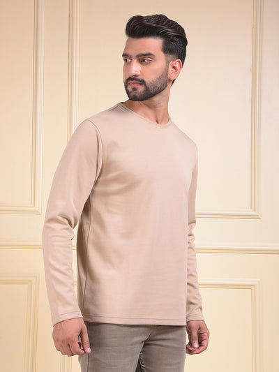 Beige Crew Neck Sweatshirt