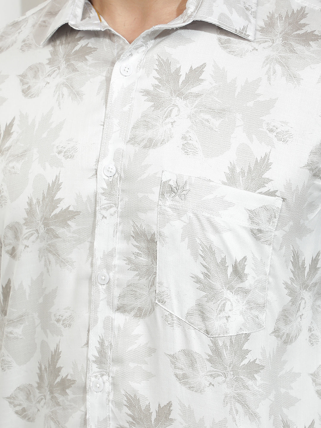 Brown Floral Printed Shirt