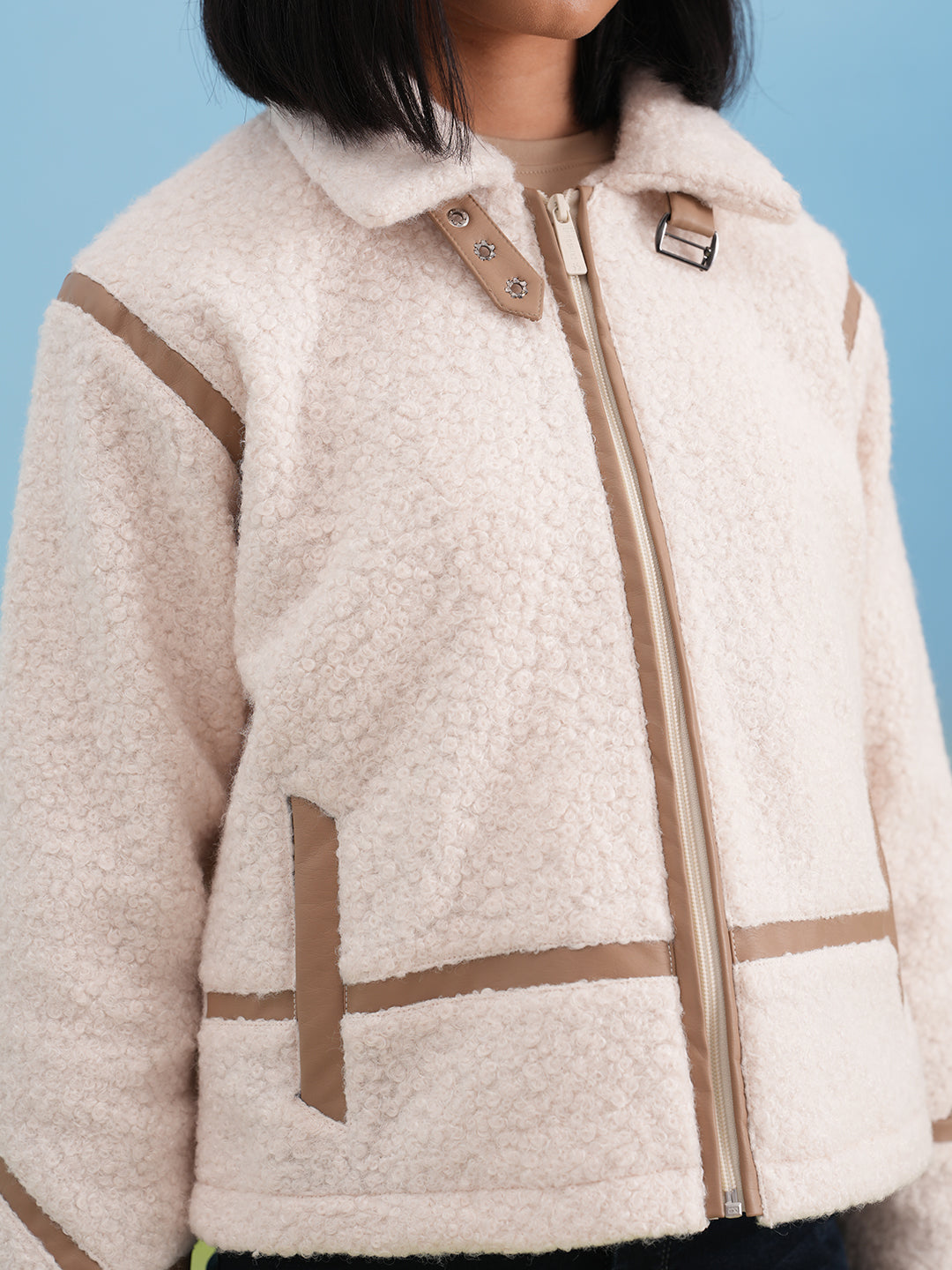 Off-White Cozy Shearling Zip Jacket
