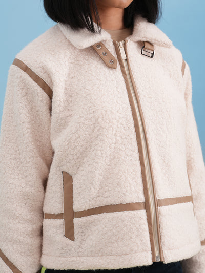Off-White Cozy Shearling Zip Jacket