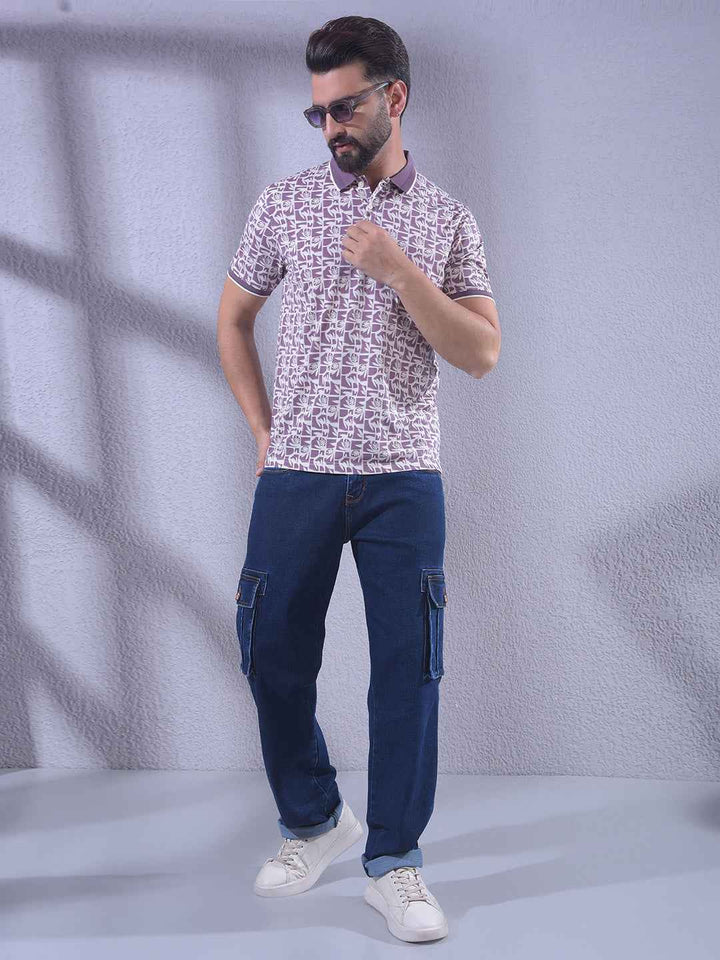 Purple Floral Print T-Shirt