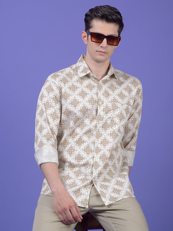 Beige Printed Shirt