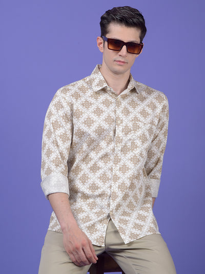 Beige Printed Shirt