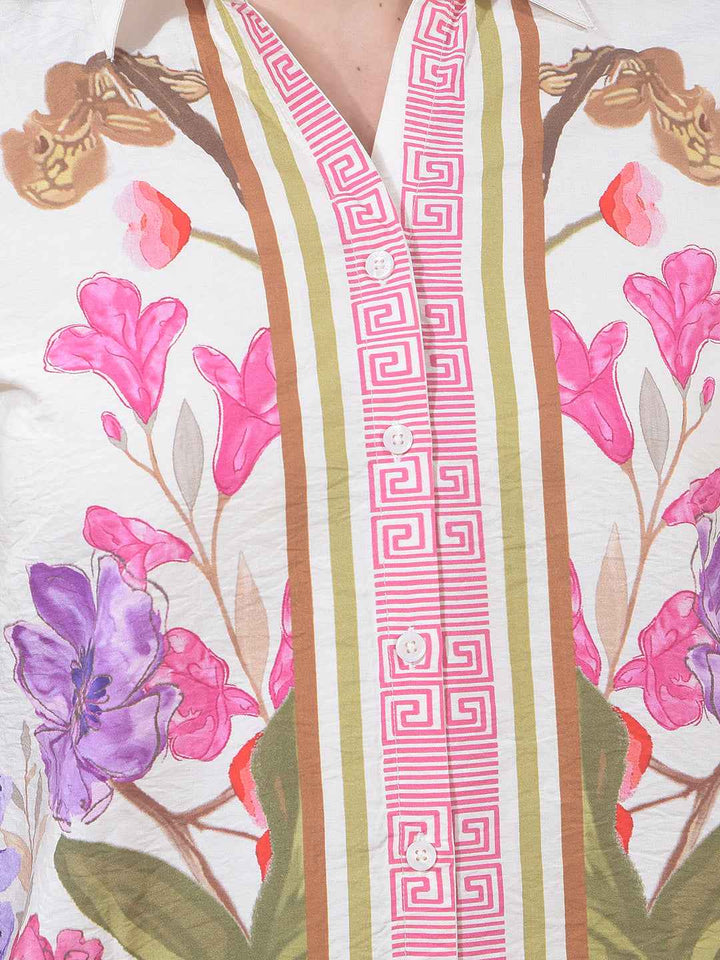 Multi-Color Floral Print Shirt