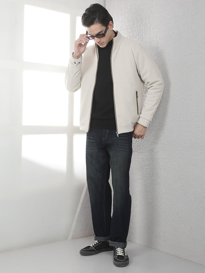 Sleek Warm Cream Padded Jacket