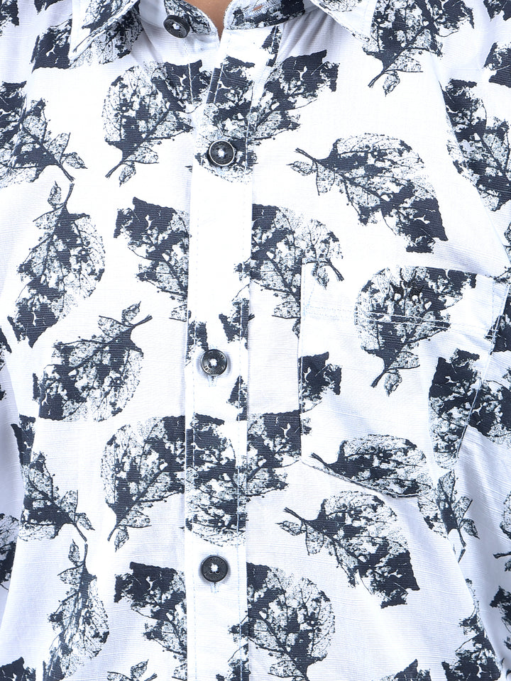 Chic Flow White Floral Print Shirt