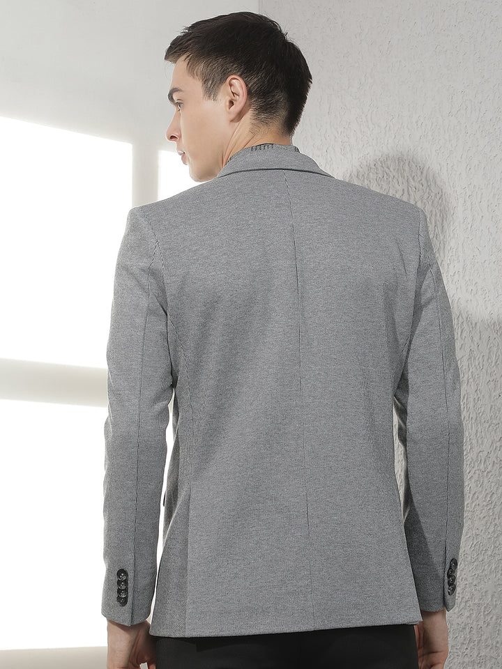 Grey Notched Lapel Blazer