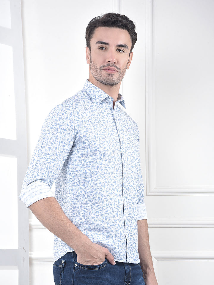 Blue Floral Print Shirt