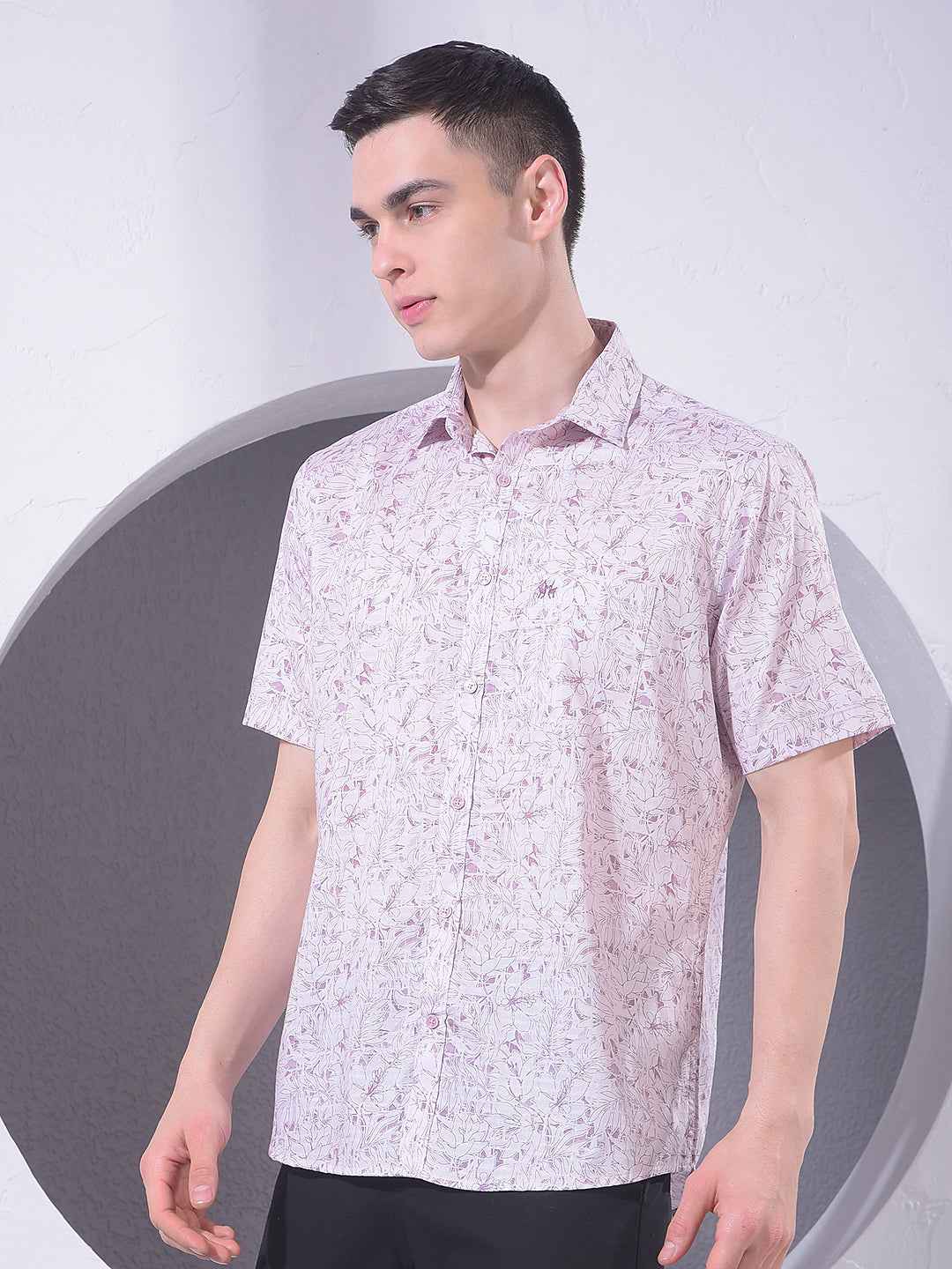 Pink Floral Print Shirt