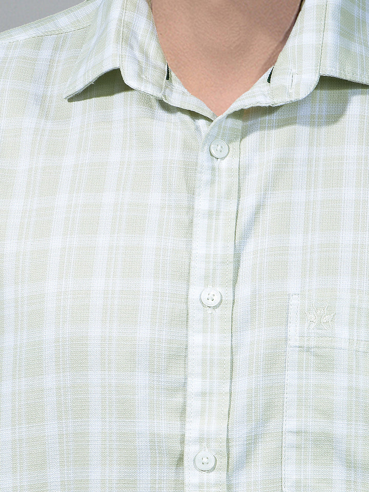 Cream Checked 100% Cotton Shirt