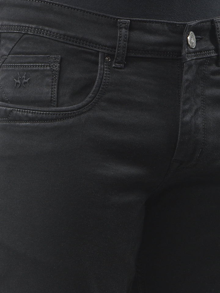 Trendy Dark Wash Black Jeans