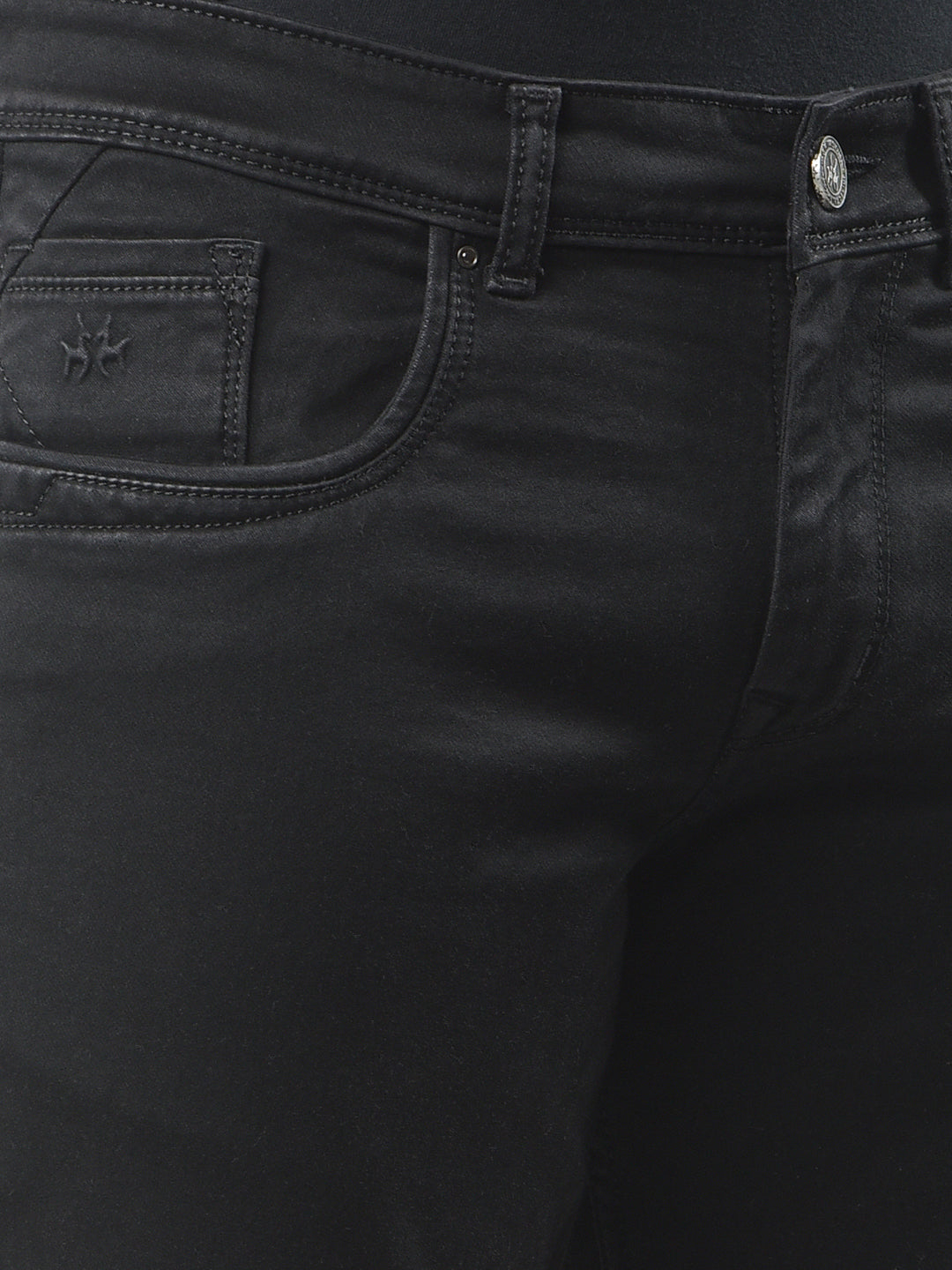 Trendy Dark Wash Black Jeans