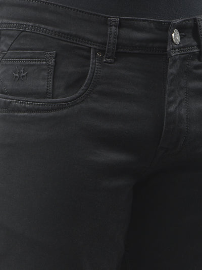 Trendy Dark Wash Black Jeans