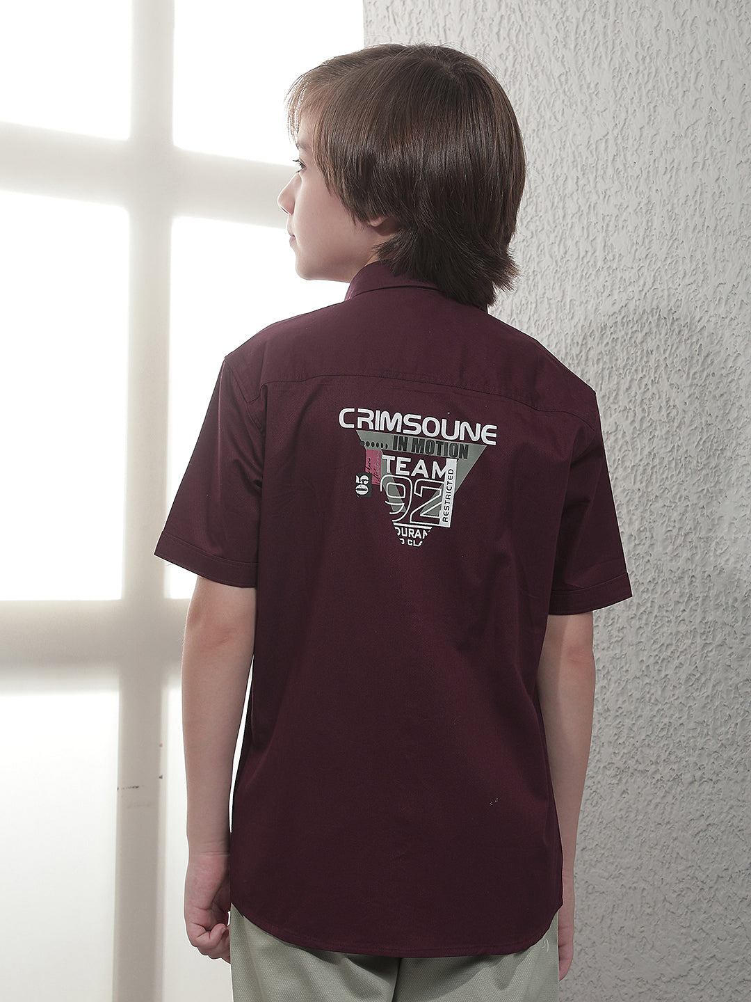 Wine Typographic Print 100% Cotton Shirt
